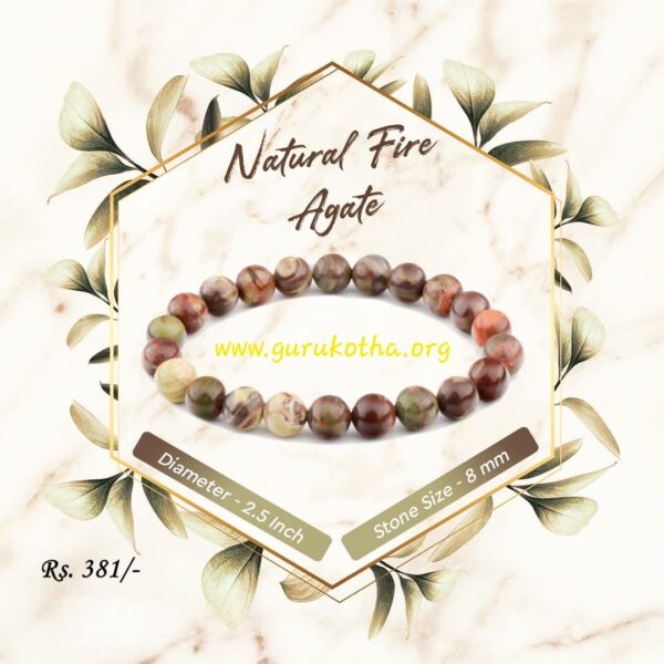 Fire Agate Beads Bracelet